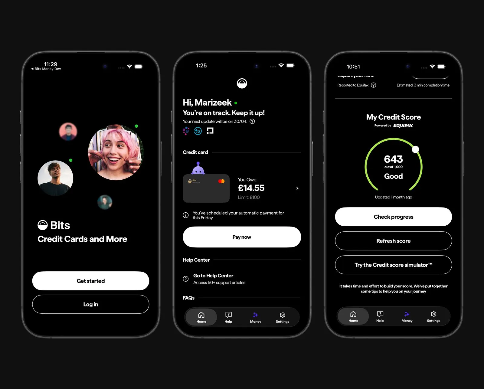 Bits Credit Card — app screenshots