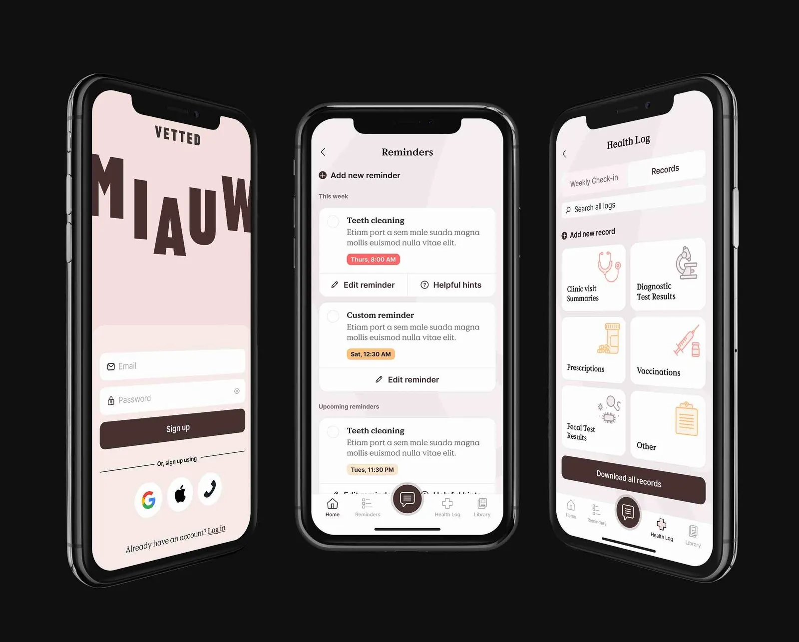 Vetted — app screenshots